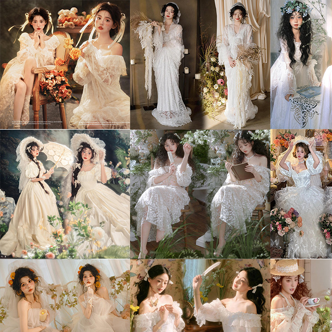 Photo Studio Spring Theme Long Dress