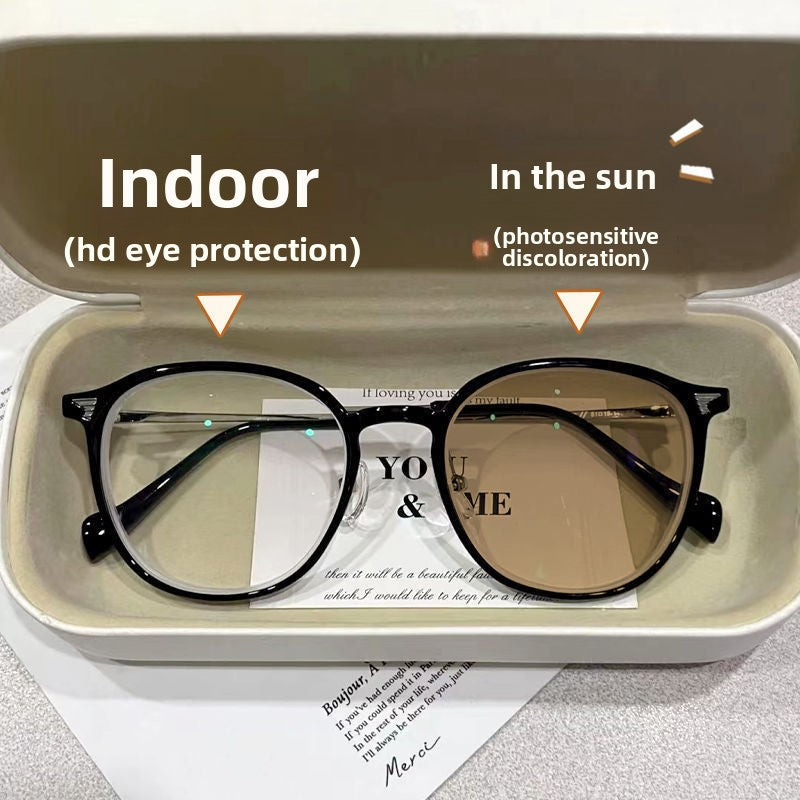Photochromic Anti-Blue Light Oval Glasses