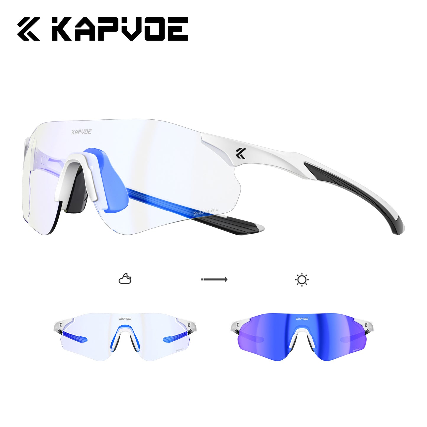 Photochromic Sports Sunglasses Windproof Cycling Glasses