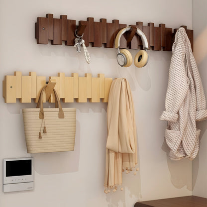 Piano Key Design Wooden Wall Hooks