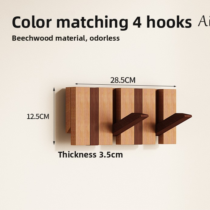 Piano Key Design Wooden Wall Mounted Coat Rack