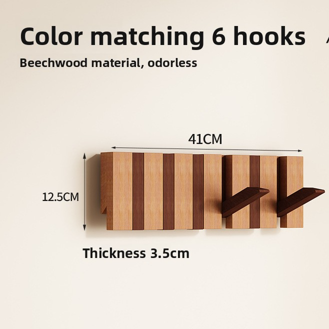 Piano Key Design Wooden Wall Mounted Coat Rack