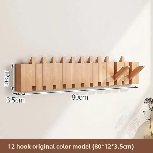 Piano-key wall-mounted coat hook
