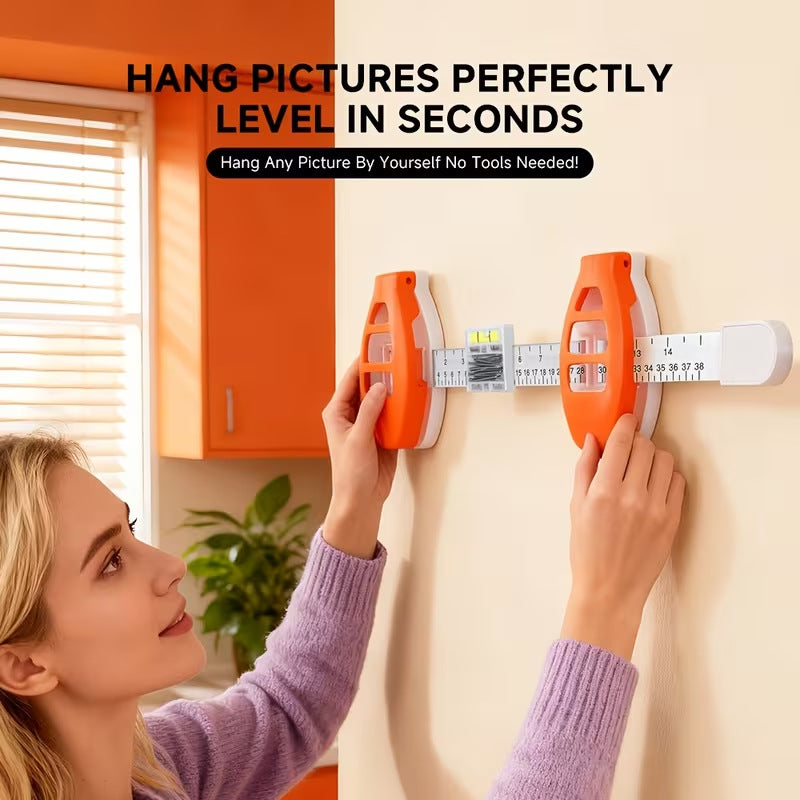 Picture frame hanging balance ruler