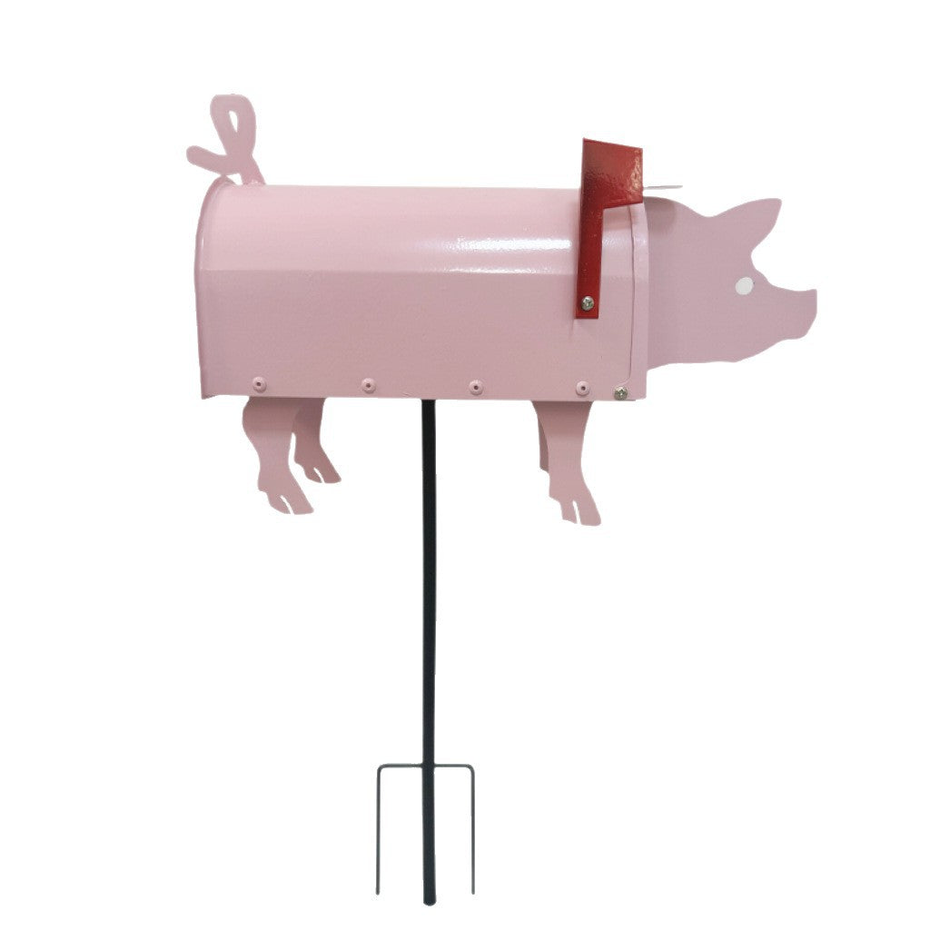 Pig Shape Metal Mailbox Garden Decoration