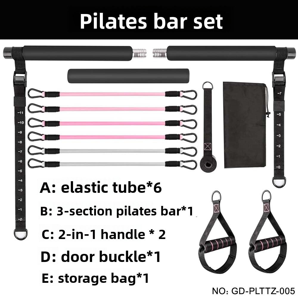 Pilates Bar Three-Section Resistance Band Fitness Bar Resistance Rope Fitness Equipment Bar Set