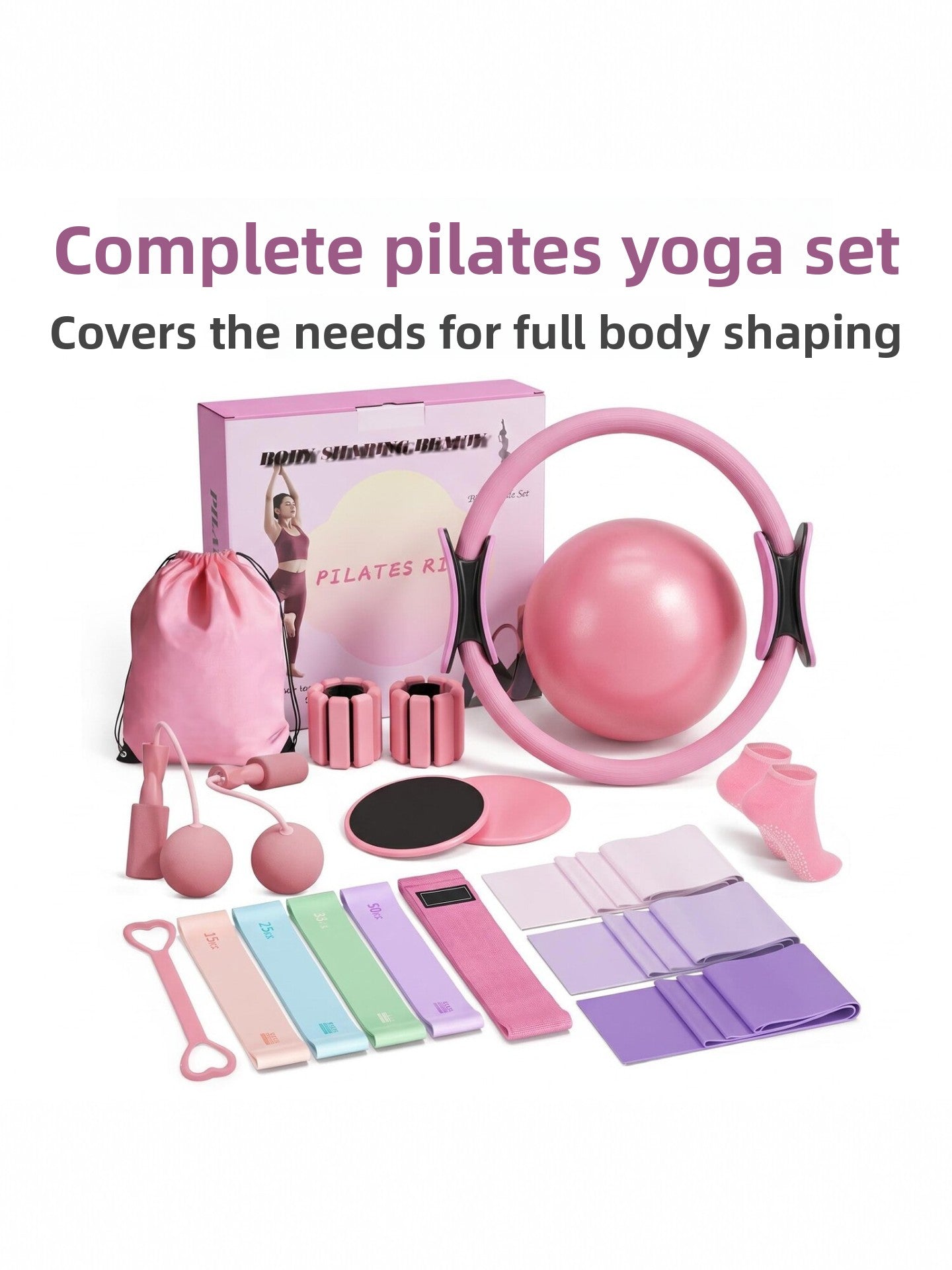 Pilates Yoga Ball Resistance Band Set