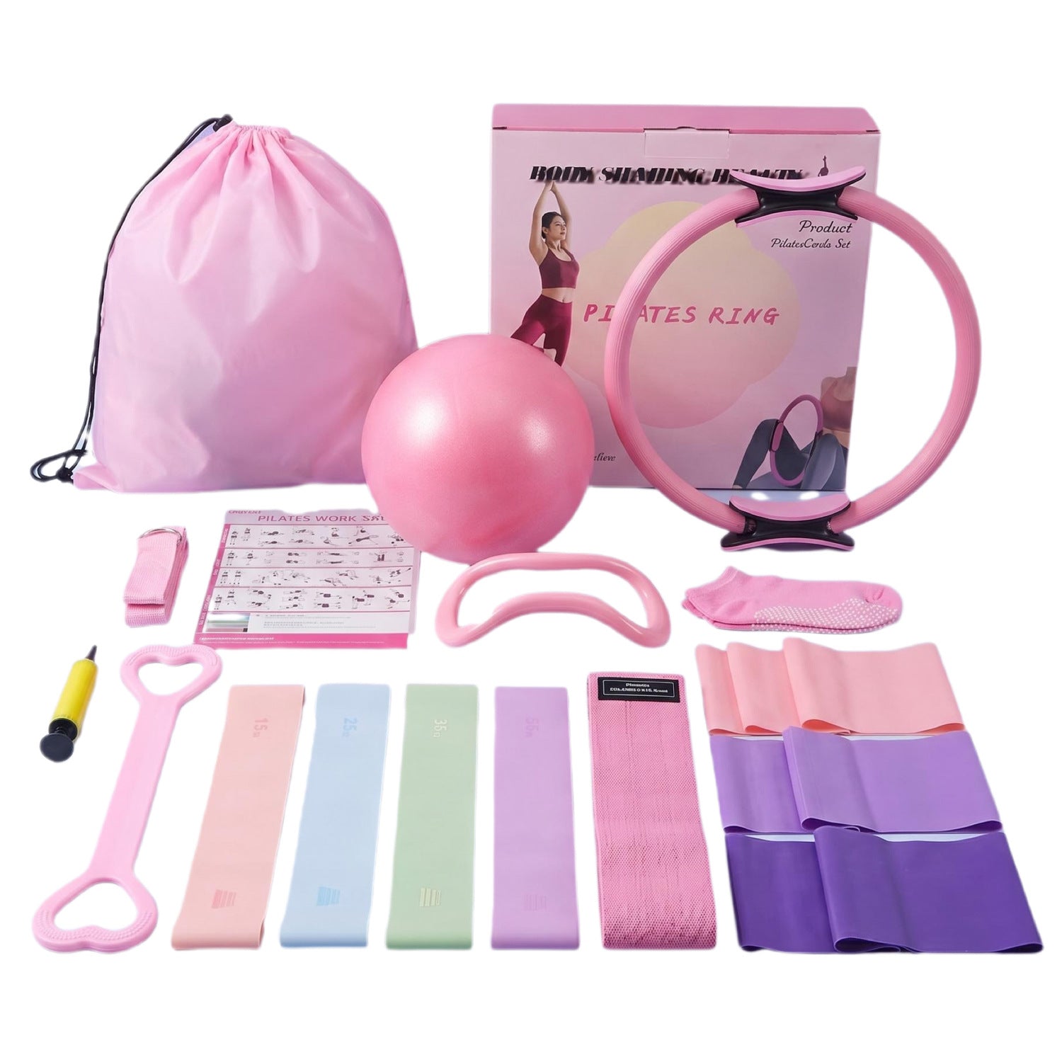 Pilates Yoga Ball Resistance Band Set