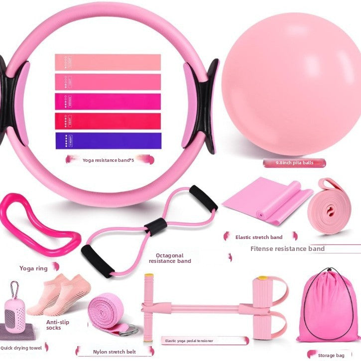 Pilates Yoga Fitness Ring Set with Resistance Bands
