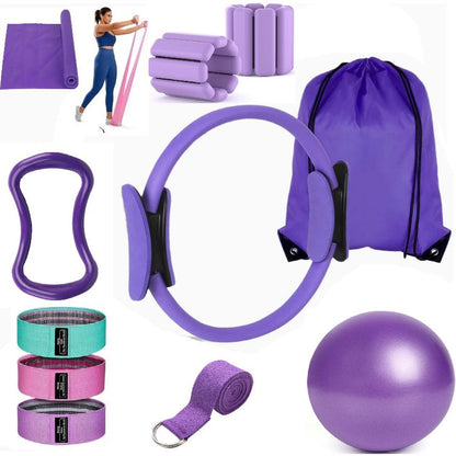 Pilates Yoga Fitness Set with Resistance Bands and Exercise Ring