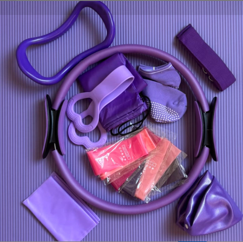 Pilates Yoga Fitness Set with Resistance Bands and Exercise Ring