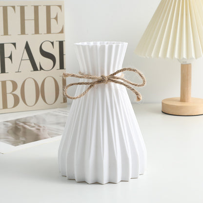 Pineapple-textured jute rope plastic vase