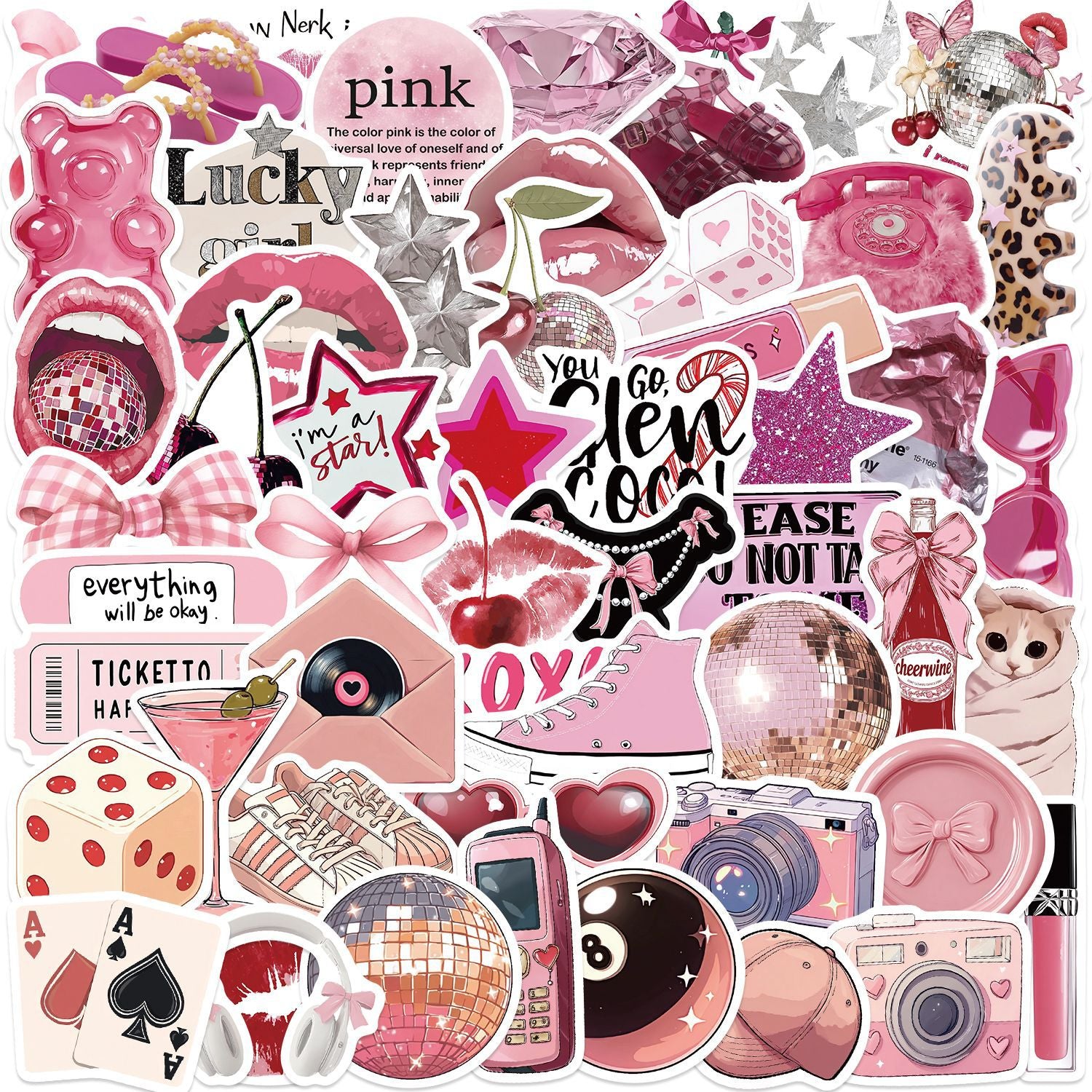 Pink Aesthetic Graffiti Stickers
