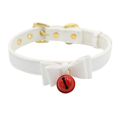 Pink bow bell neck ring