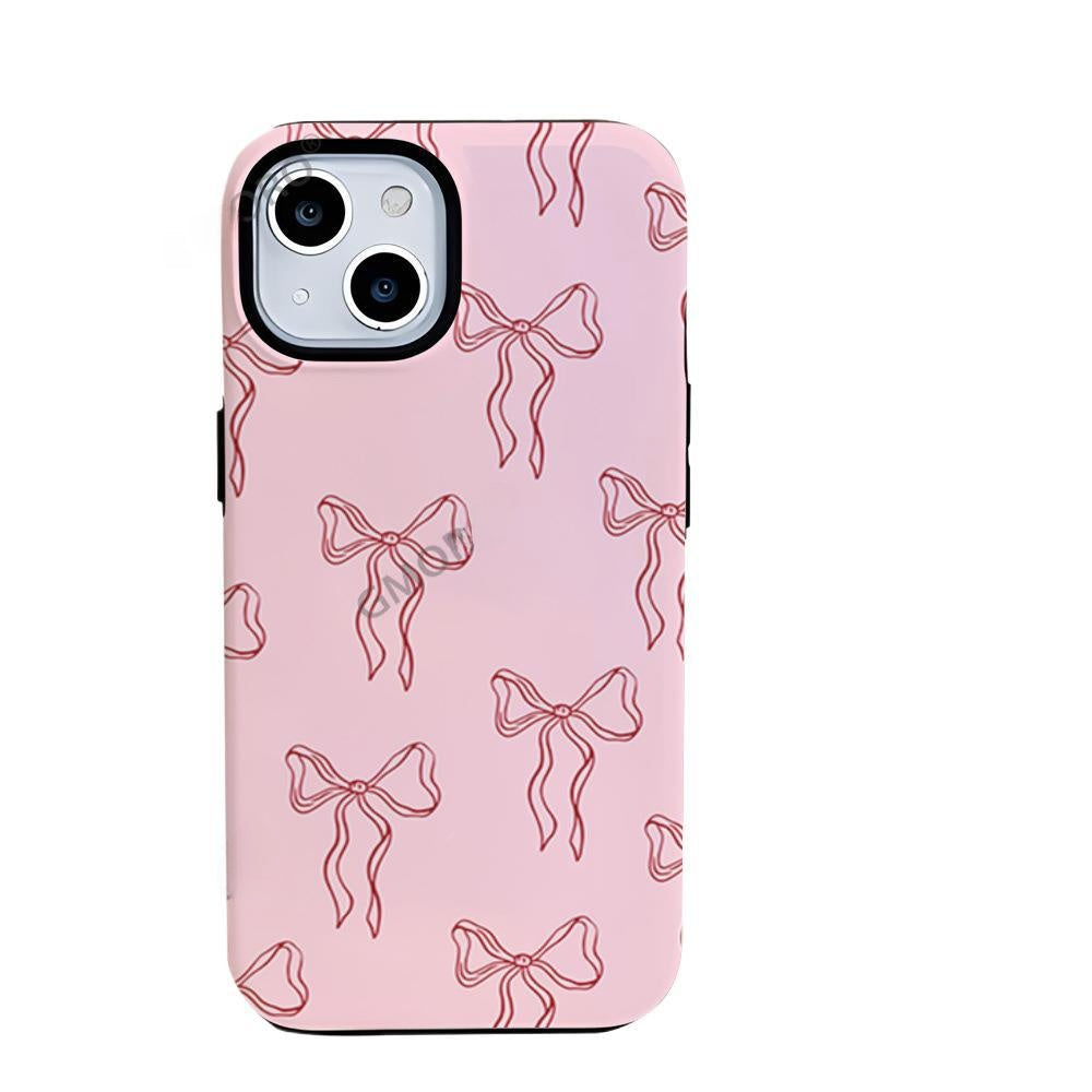 Pink Bow Double Layer Film Phone Case