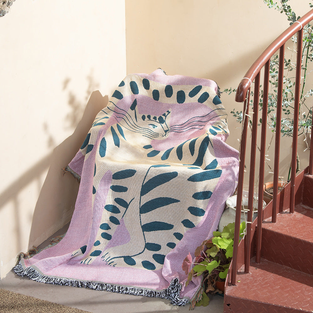 Pink Cat camping Blanket