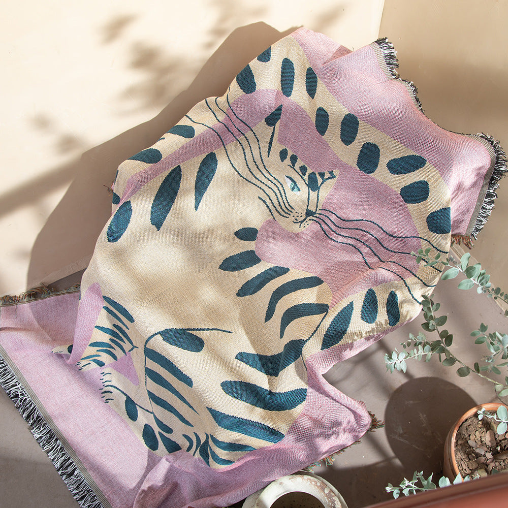 Pink Cat camping Blanket