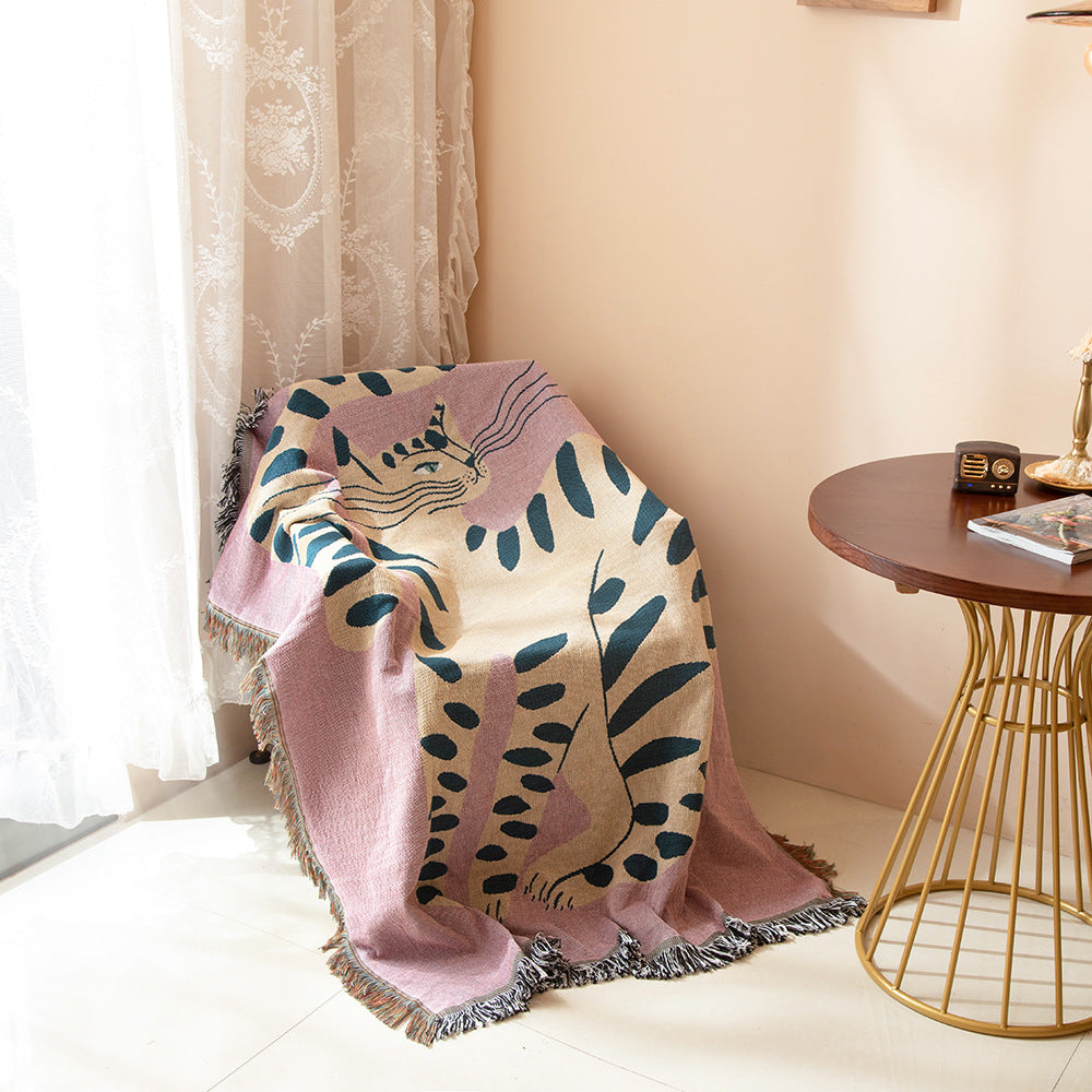 Pink Cat camping Blanket