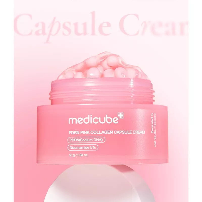 Pink collagen capsule cream