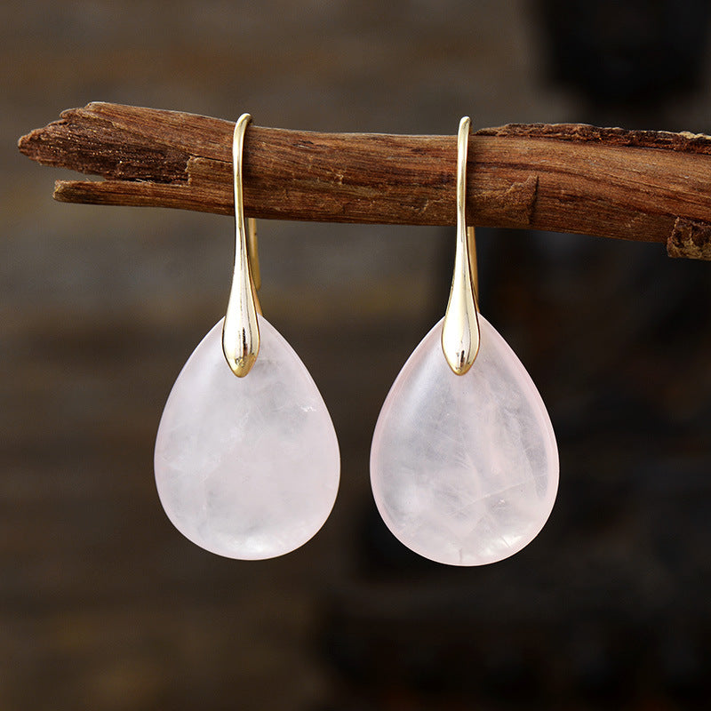 pink crystal pendant earrings