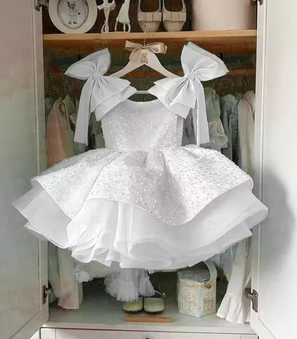 Pink flower girl dress