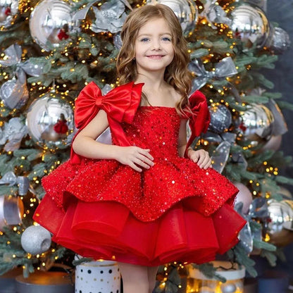 Pink flower girl dress