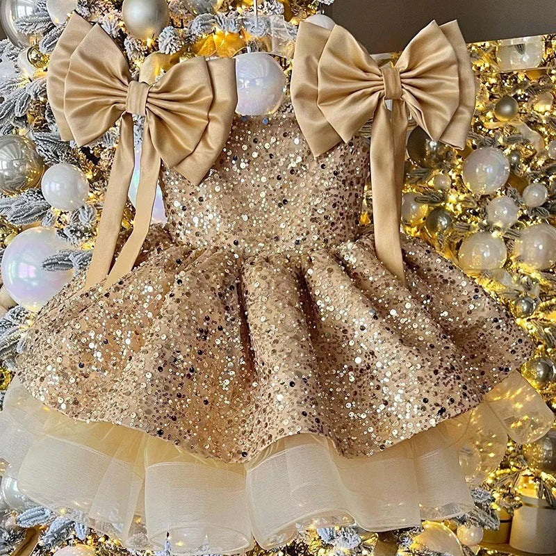 Pink flower girl dress