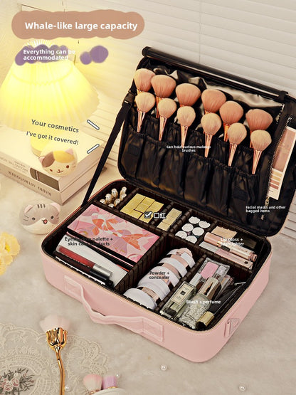 Pink Makeup Bag Portable Large Capacity