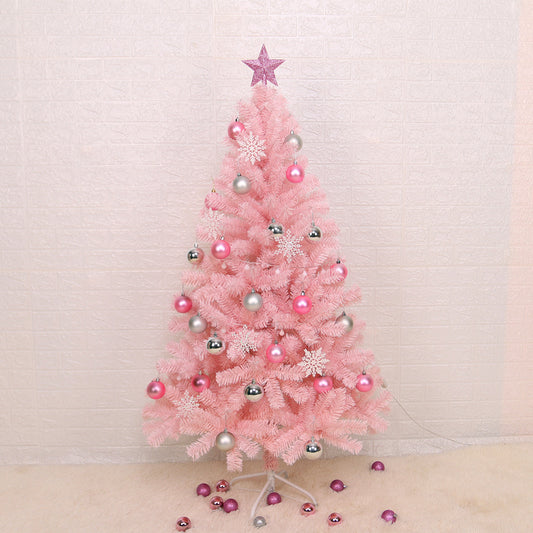 Pink PVC Christmas Tree with Dense Foliage