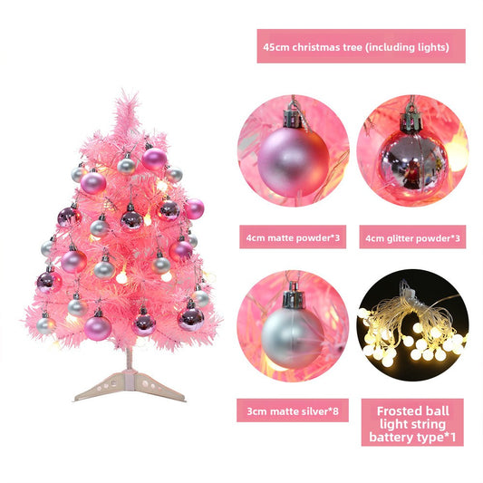 Pink PVC Christmas Tree with Dense Foliage