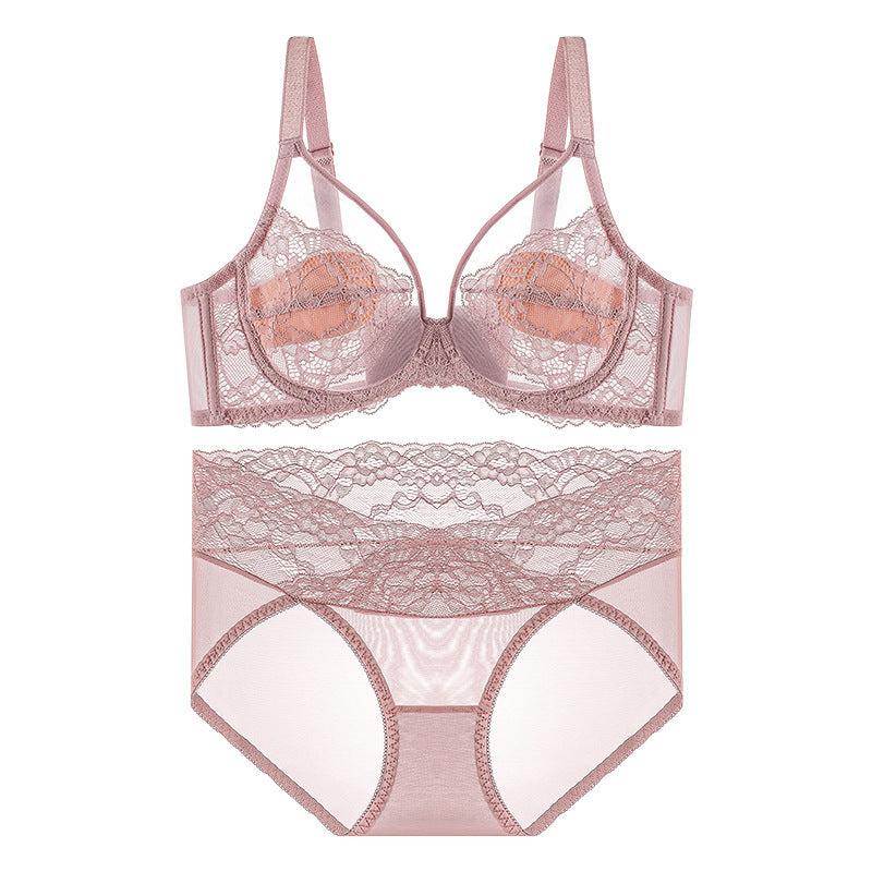 Pink Underwear Women's Thin Large Chest Small