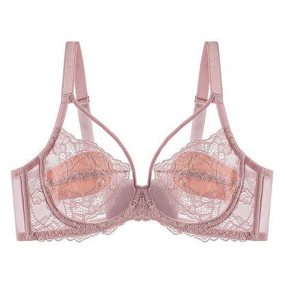 Pink Underwear Women's Thin Large Chest Small