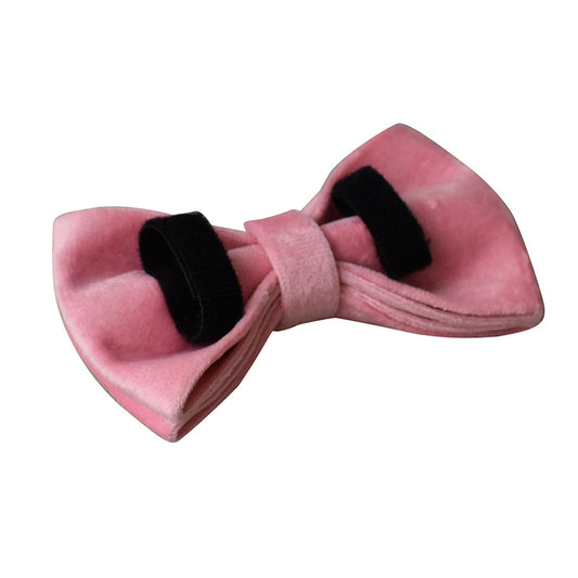 Pink Velvet Dog Collar with Rose Gold Buckle