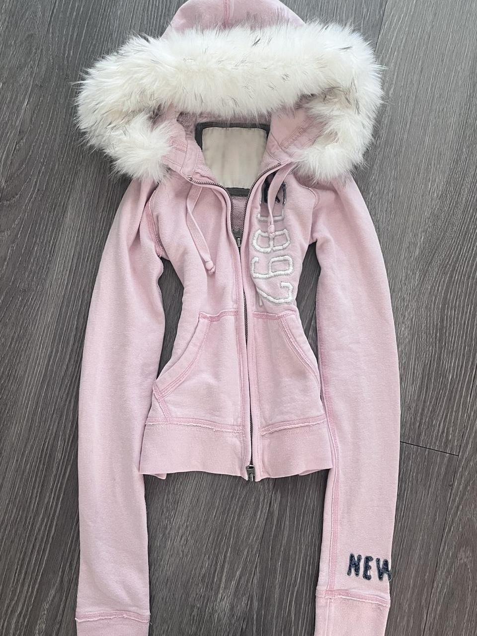 Pink Vintage Fur Collar Fleece Hooded Jacket