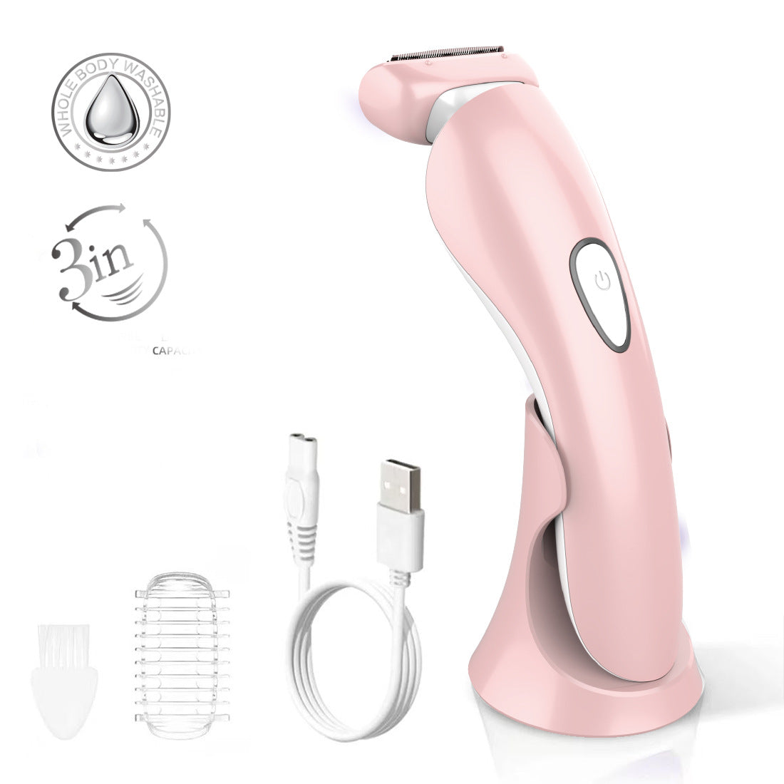 Pink Women's Waterproof Electric Shaver