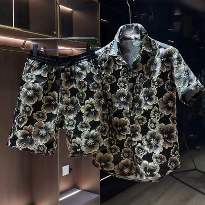 Plagiate Handsome Loose Black Gold Shirt suit