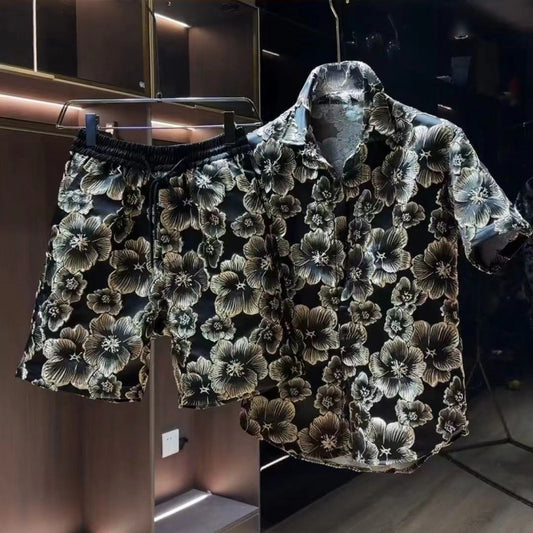Plagiate Handsome Loose Black Gold Shirt suit