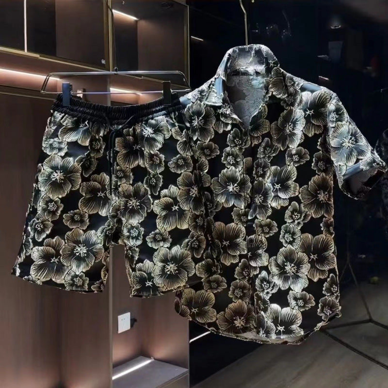 Plagiate Handsome Loose Black Gold Shirt suit