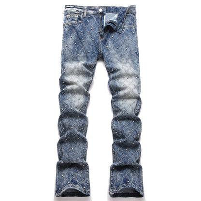 Plaid beaded jeans