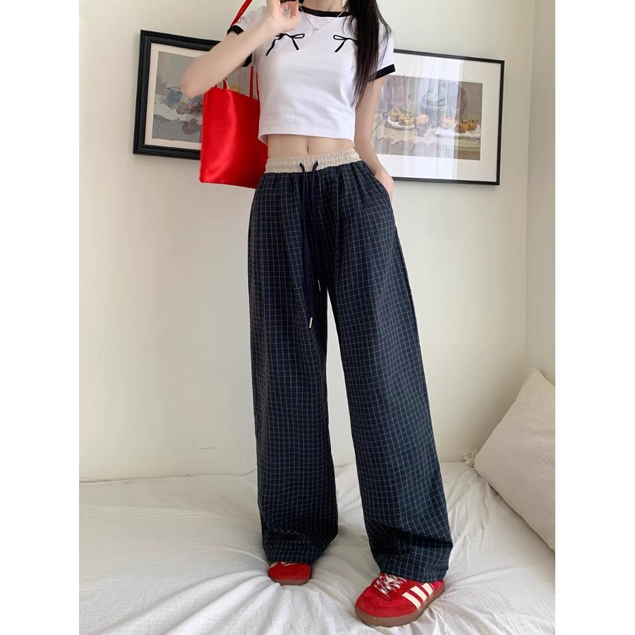Plaid Casual Trousers