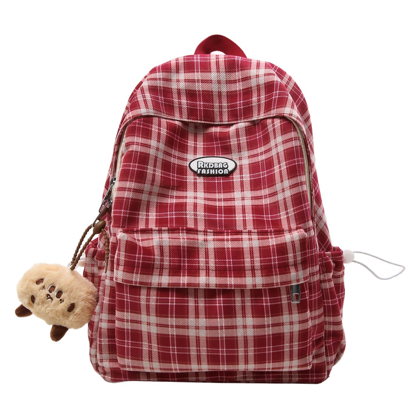 Plaid College Style Backpack for Women