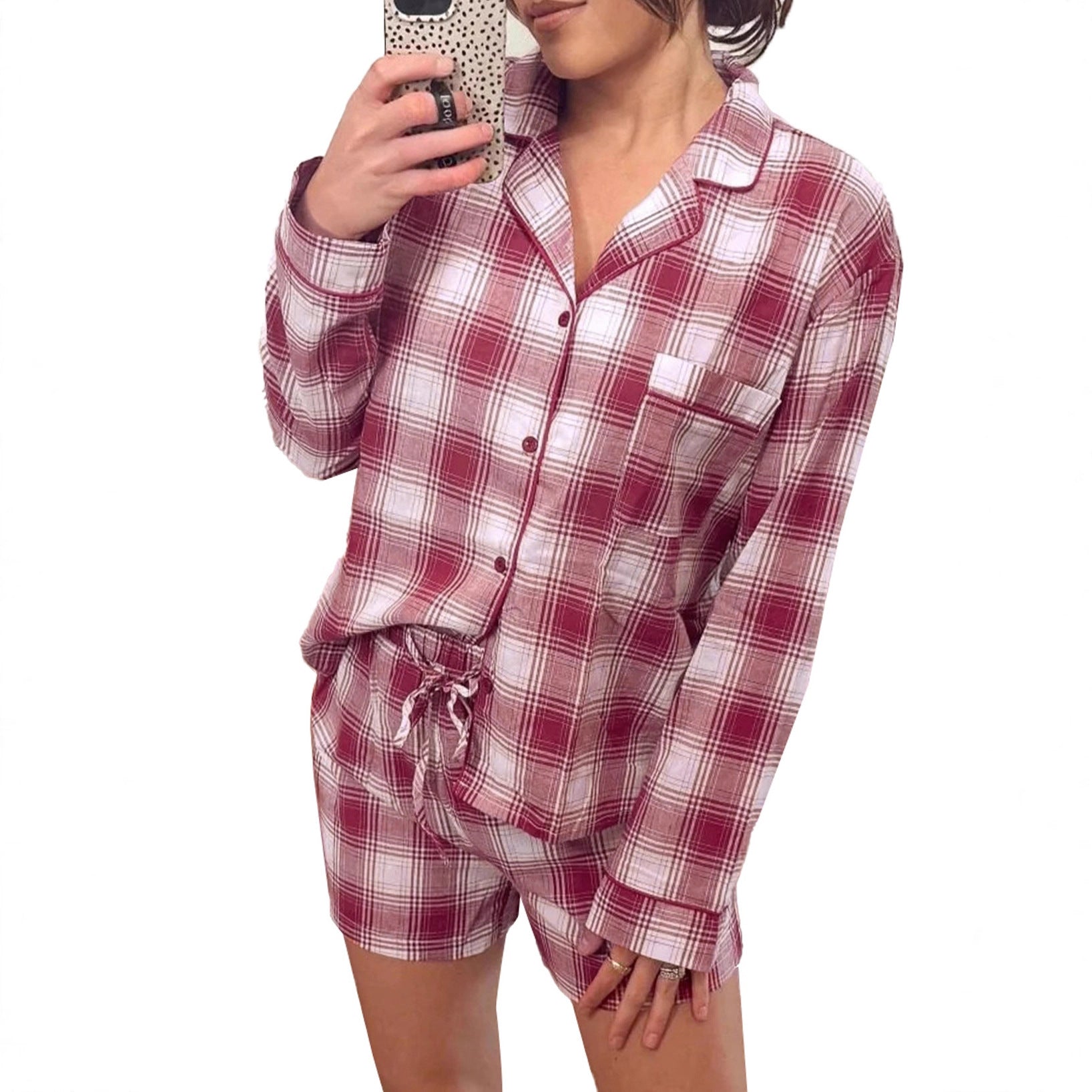 Plaid Cotton Home Set for Women
