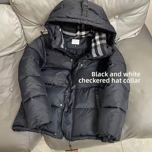 Plaid cotton-padded jacket