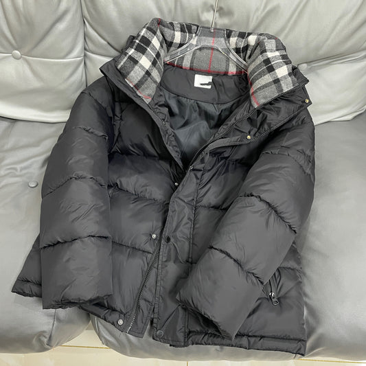 Plaid cotton-padded jacket