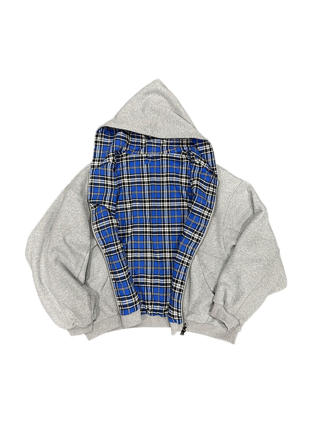 Plaid hooded coat