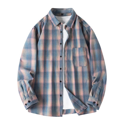 Plaid long-sleeved shirt