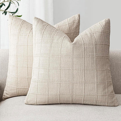 Plaid pillow cover