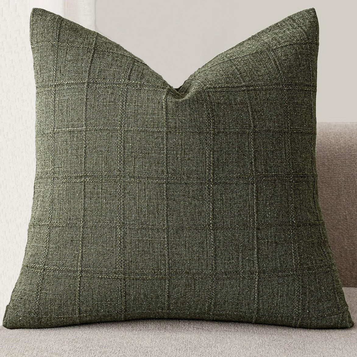 Plaid pillow cover