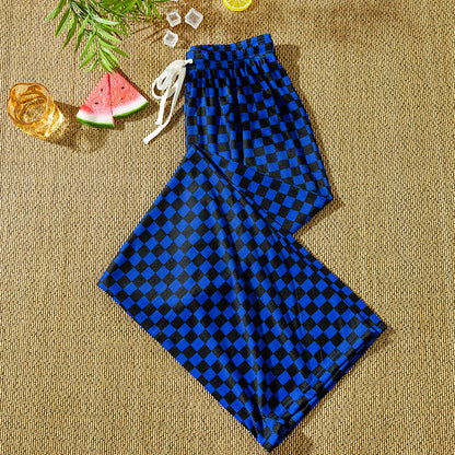 Plaid Wide Leg High Waist Pants