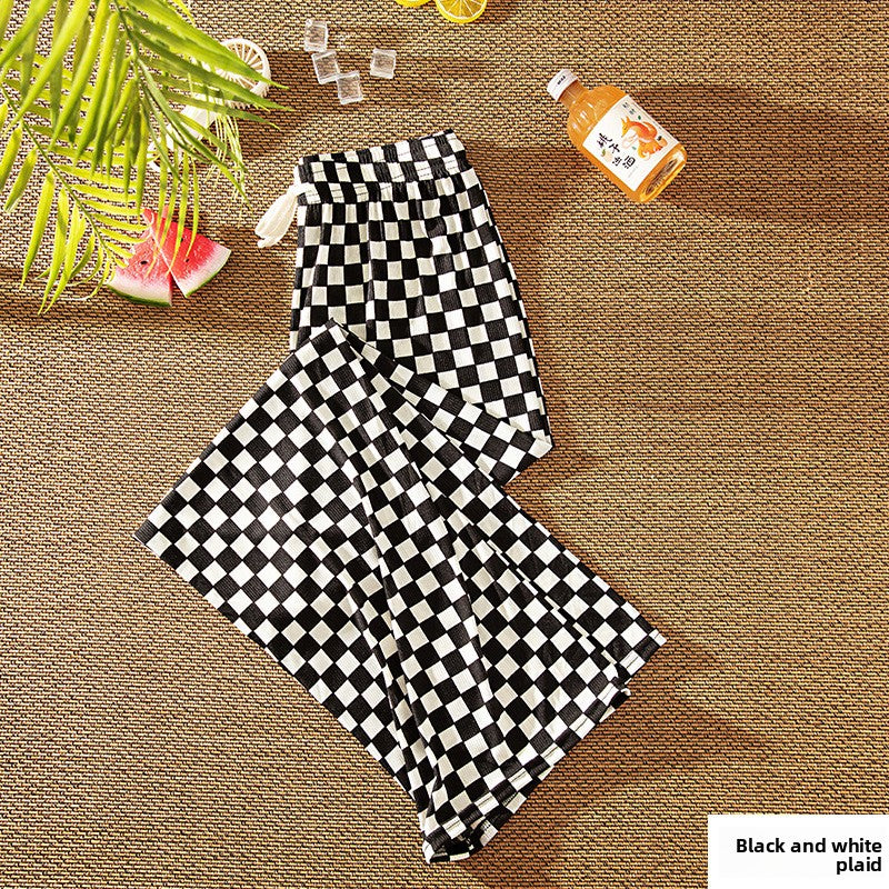 Plaid Wide Leg High Waist Pants